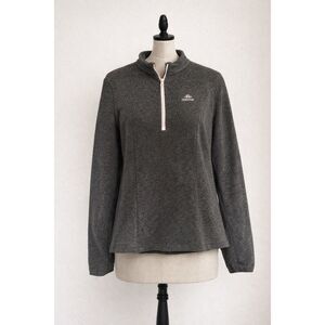 Quechua Gray Quarter Zip Fleece Pullover Women’s XS Small Athletic